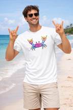 Men's Retro Rock Crab T-Shirt – Vibrant Summer Beach Shirt