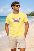 Men's Retro Rock Crab T-Shirt – Vibrant Summer Beach Shirt