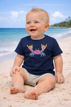 Babies Retro Rock Crab T-Shirt – Vibrant Summer Beach Shirt