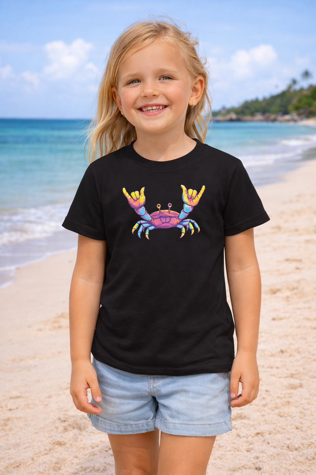 Kid's Retro Rock Crab T-Shirt – Vibrant Summer Beach Shirt
