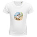 Kids white duck skateboard t-shirt, funny summer beach shirt for boys and girls, matching family holiday outfits