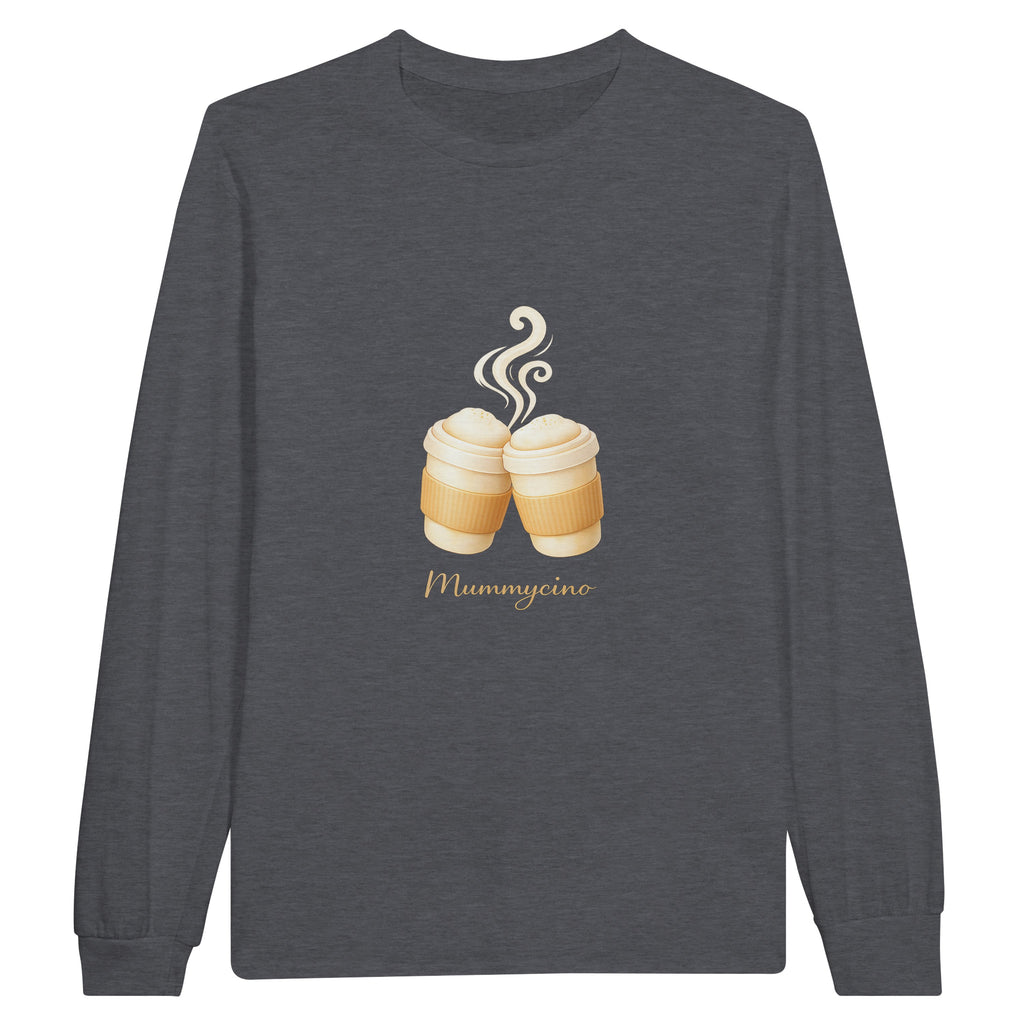 Mummy and Baby Coffee Matching Long Sleeve Tops – Grey