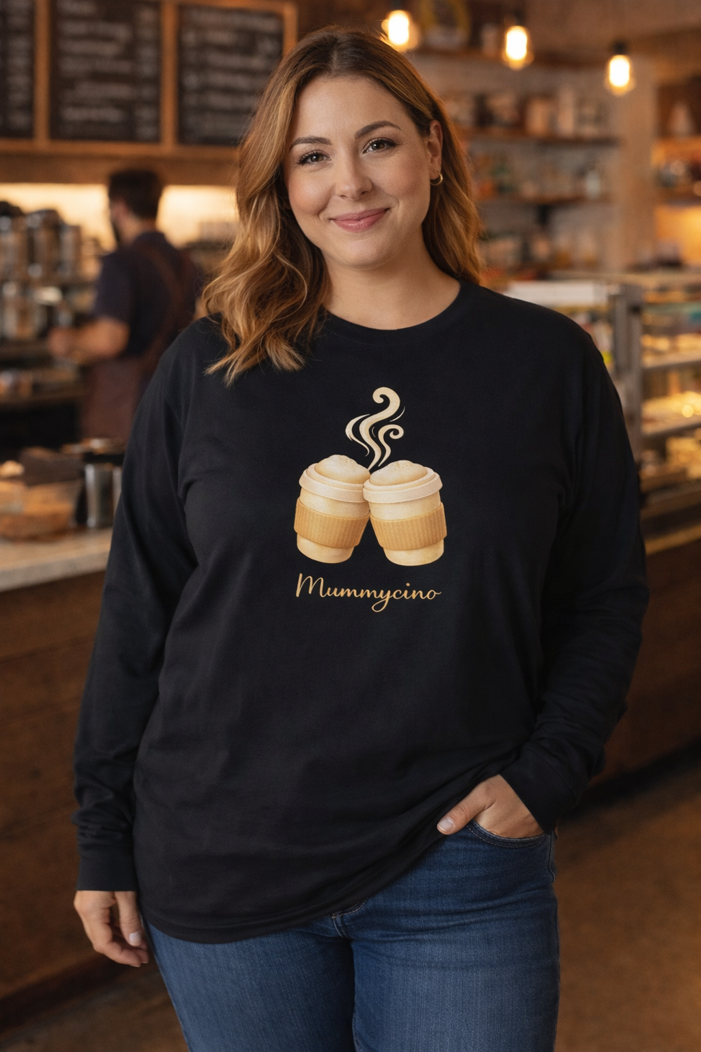 Mummy and Baby Coffee Matching Long Sleeve Tops – Black