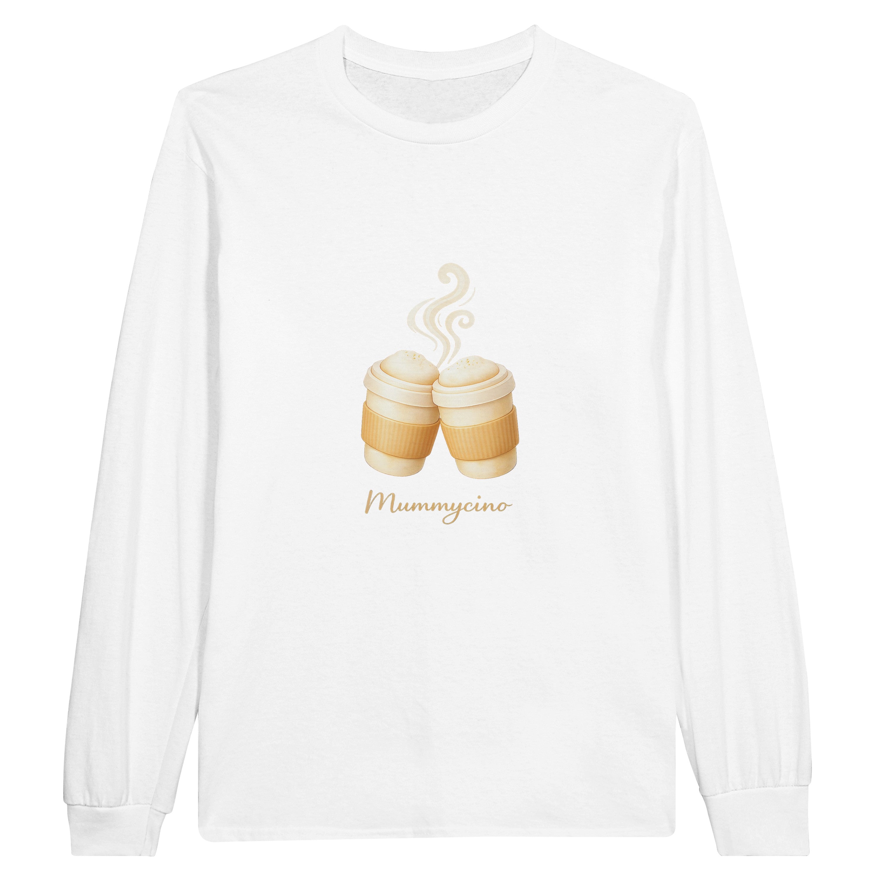 Mummy and Baby Coffee Matching Long Sleeve Tops – White