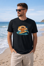 Men’s Surfing Bear T-Shirt – Beach Vibes Cotton T-Shirt