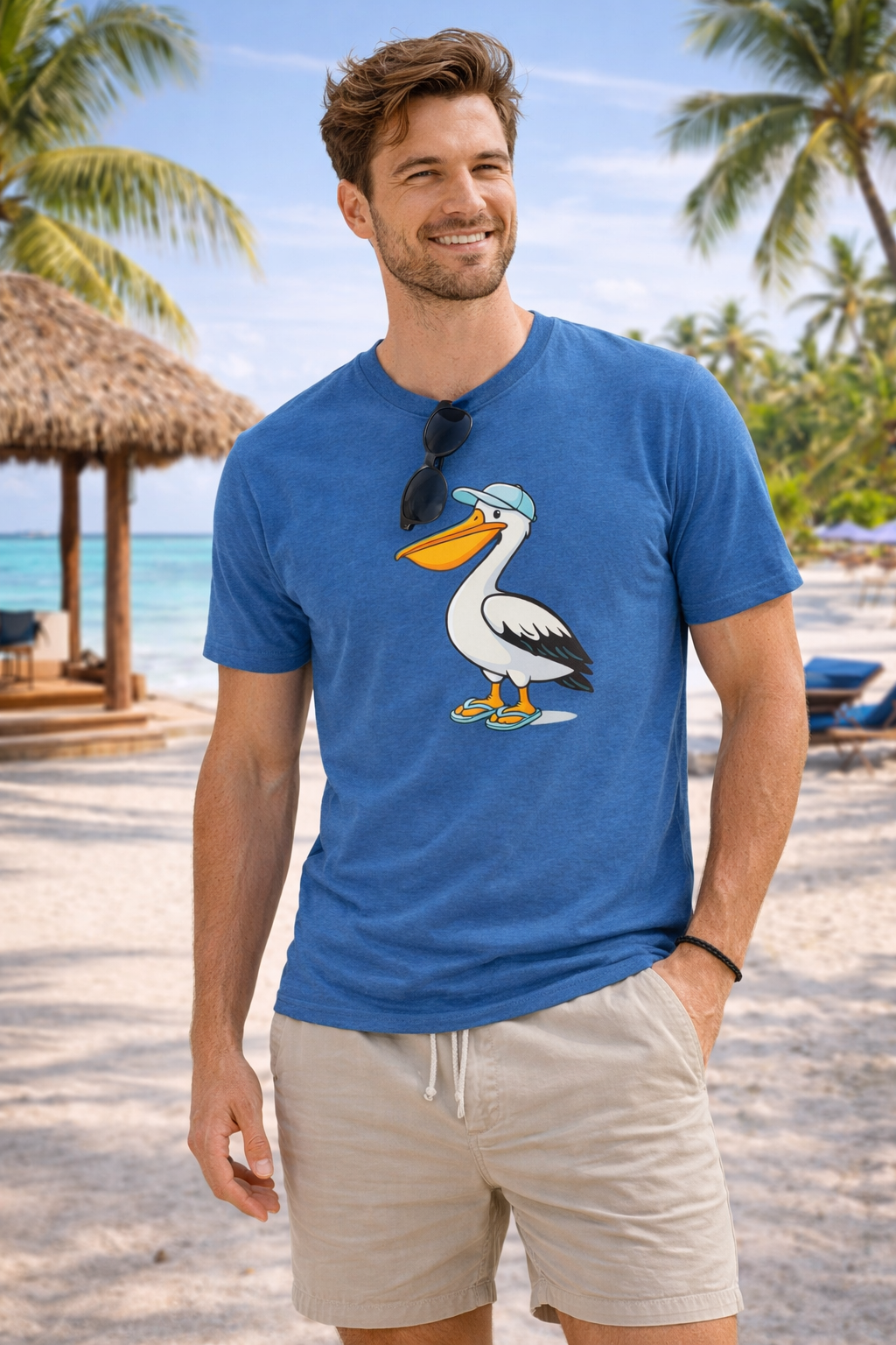 Men’s Pelican T-Shirt – Fun Holiday Beach Shirt – Family Matching Outfit Top