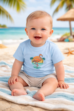 Babies Retro Flamingo Beach T-Shirt – Vintage Sunset T-Shirt