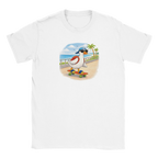 White sand skateboarding duck t-shirt beach graphic summer mens tee