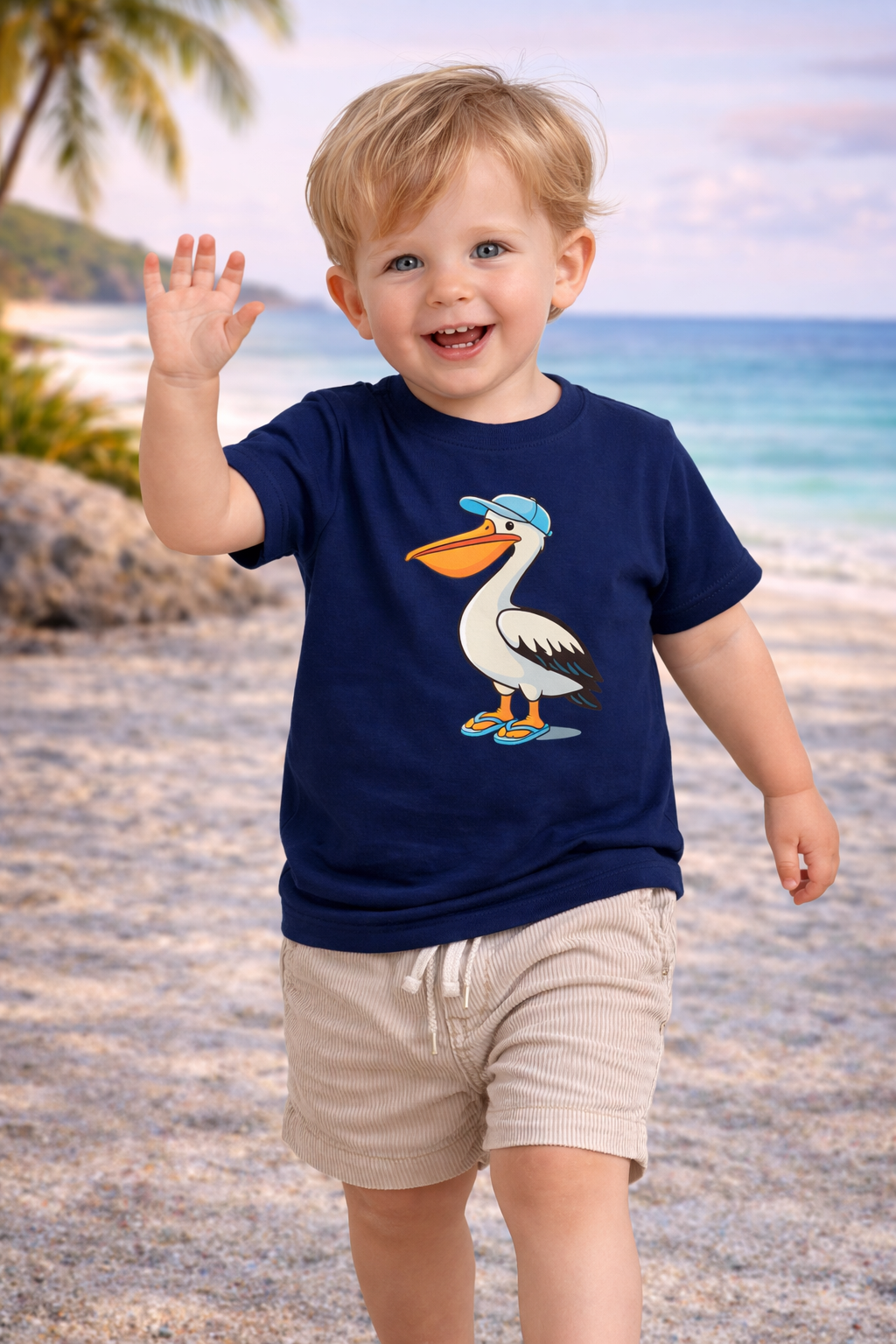 Babies Pelican T-Shirt – Fun Holiday Beach Shirt – Family Matching Outfit Top