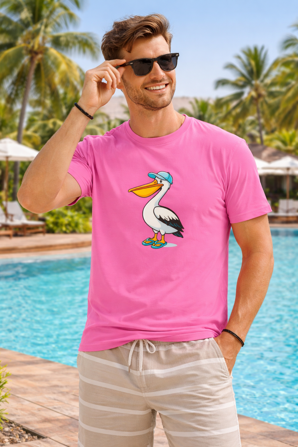 Men’s Pelican T-Shirt – Fun Holiday Beach Shirt – Family Matching Outfit Top