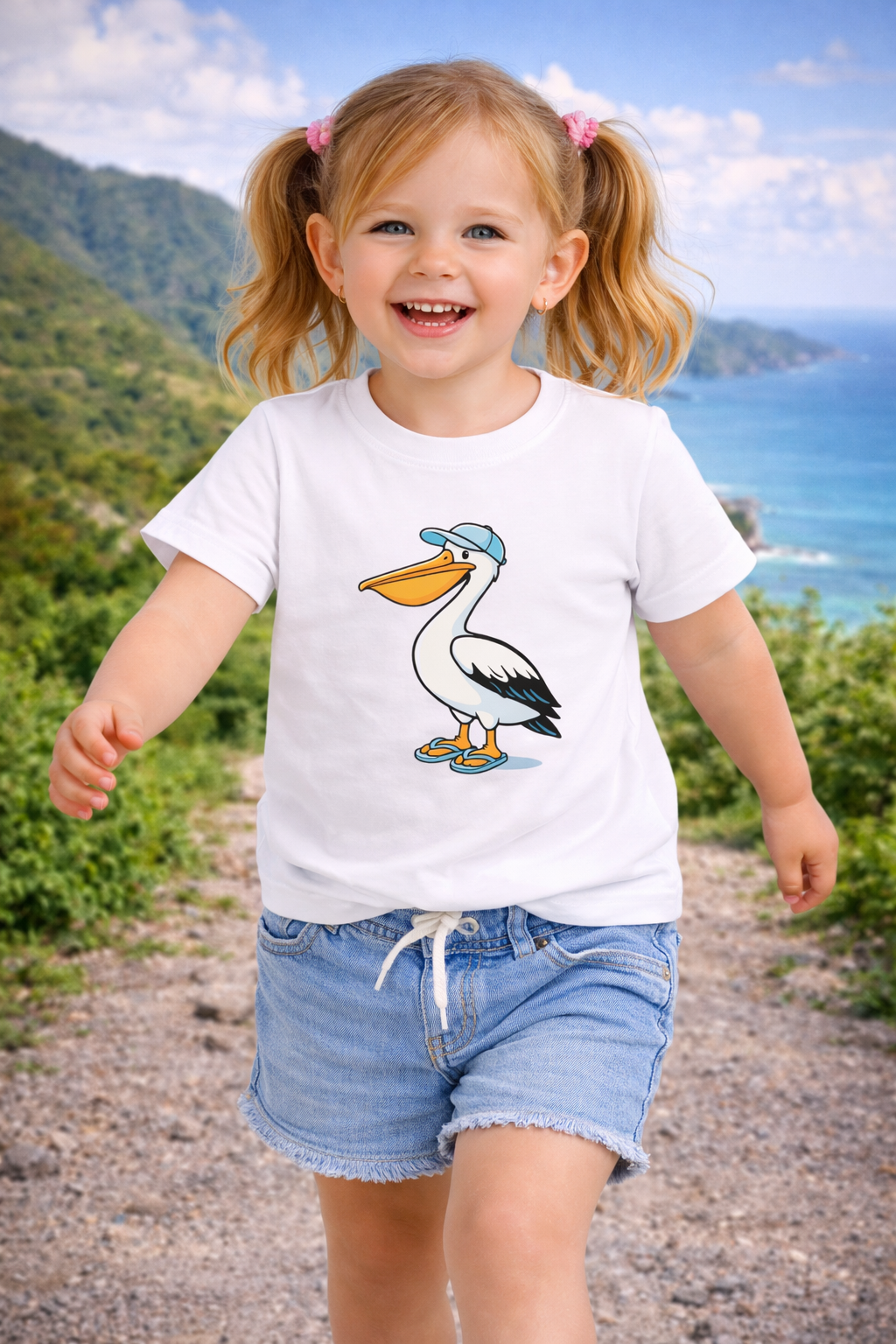 Babies Pelican T-Shirt – Fun Holiday Beach Shirt – Family Matching Outfit Top